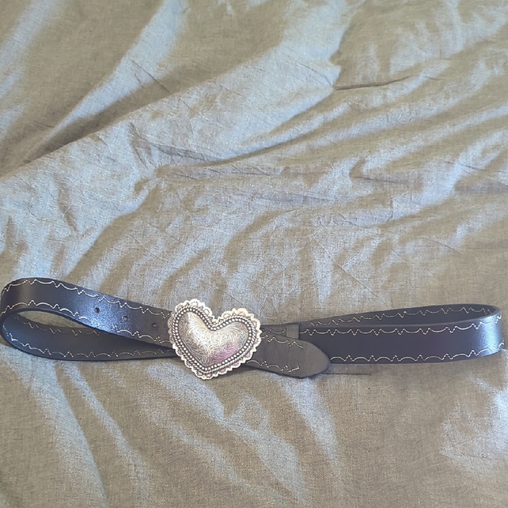 Heart Buckle Black Belt